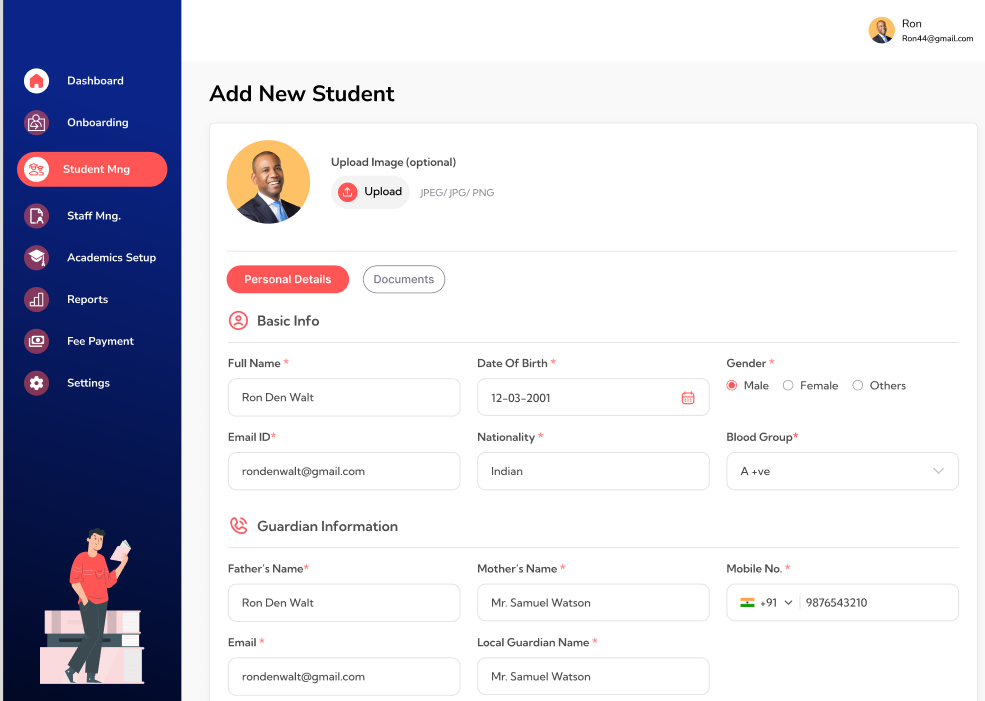 Student Enrollment System Interface